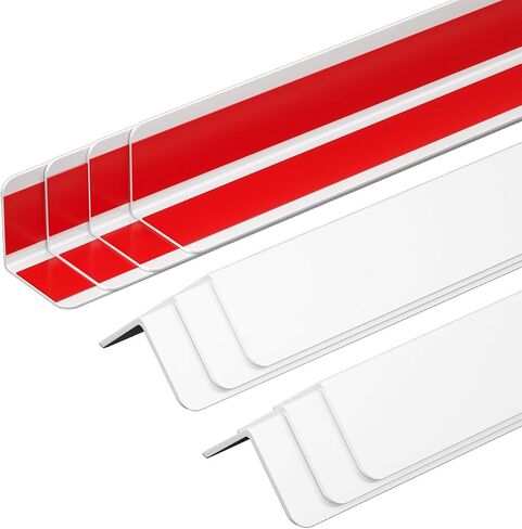 1-3/4"x1-3/4 x48 Wall Corner Protector Guards with Self Adhesive,(5-Pack) White Vinyl Corner Trim Molding Plastic for Wall Furniture Door Tables Cabinet Edge, Anti-Scratch Edge Protector in Kuwait
