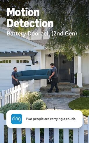 Ring Battery Doorbell (newest model), Speckled Gray with Ring Spotlight Cam Plus, Battery, White in Kuwait