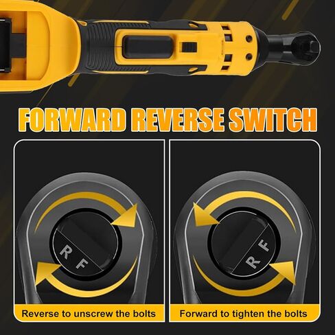 3/8" Electric Cordless Ratchet Right Angle Wrench Impact Power Tool Compatible with 20V DeWalt Battery with 7 Sockets, 3" Extension Bar, 1/4" Adapter(No Battery included) in Kuwait