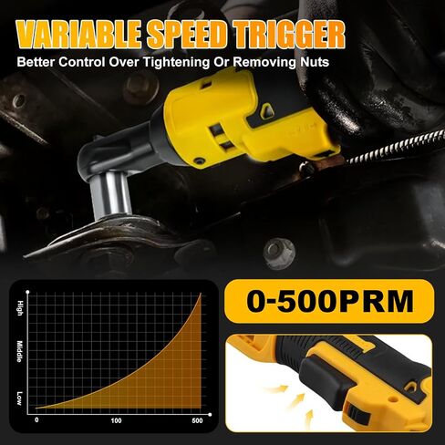 3/8" Electric Cordless Ratchet Right Angle Wrench Impact Power Tool Compatible with 20V DeWalt Battery with 7 Sockets, 3" Extension Bar, 1/4" Adapter(No Battery included) in Kuwait