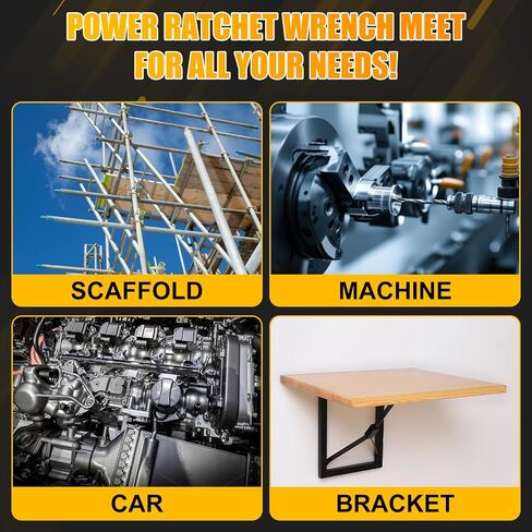 3/8" Electric Cordless Ratchet Right Angle Wrench Impact Power Tool Compatible with 20V DeWalt Battery with 7 Sockets, 3" Extension Bar, 1/4" Adapter(No Battery included) in Kuwait