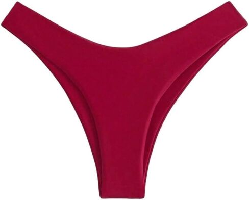 Bathing Suit Bottoms for Women Solid Color High Cut Bottoms Swimwear in Kuwait