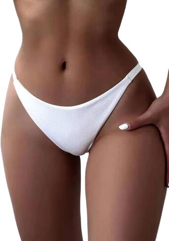 Bathing Suit Bottoms for Women Beach Rib Thong Bikini Panty in Kuwait