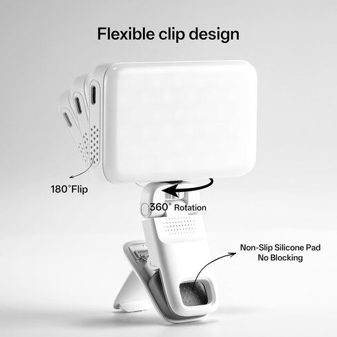Viltrox Z05 RGB Video Light Portable LED Selfie Light with Clip for Phone Camera Laptop Tripod, 2000mAh USB-C CRI＞97 2800-6800K App Control Dimmable for Photography TikTok YouTube Vlog Live Streaming in Kuwait
