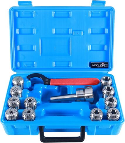 Accusize Industrial Tools Mt3 Shank Er32 Chuck with 11Pc Collets Kit, 1/8'' - 3/4'' by 16Th, Morse Taper Collet System, 0223-0304 | 1/8 in - 3/4 in by 16ths, 0.0005 in Accuracy, Alloy Spring Steel, Hardened and Precision Ground, 0223-0304 in Kuwait