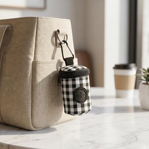 Kids Diaper Bag Dispenser: Outdoor Nappy Garbage Bag Dispenser, Easy Dispensing & Carabiner Clip for Baby Stroller, Zippered Pet Waste Pouch Container in Kuwait