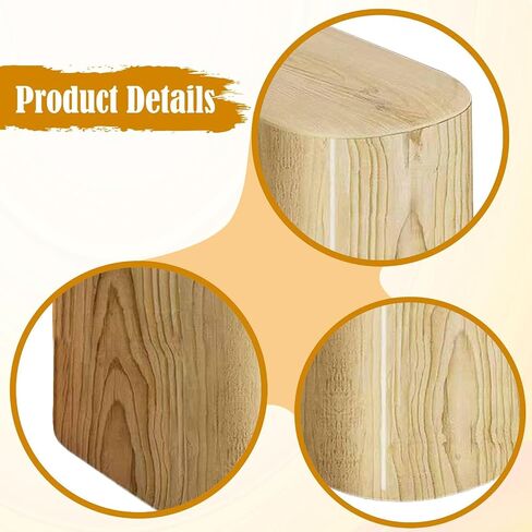 Trash Can with Push-Button Lid, Waste Bin, Wastepaper Basket, Made of Waterproof, Narrow PP for Small Such As, Bedroom, Office, Wood Color in Kuwait