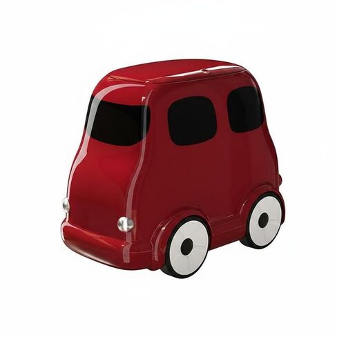Children Storage Bin Cartoon Bus Trash Can Decorative Garbage Basket Press Lid Suitable for Kids Room Bedroom Desk Workplace, Red in Kuwait
