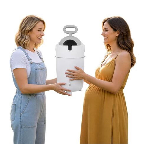 Cuteam Diaper Pail, Trash Can, Garbage Can, 12L Odor-Free Diaper Pail with Safe Lock, Cartoon Design Diaper Garbage Can for Bedroom Bathroom Living Room Use (White) in Kuwait