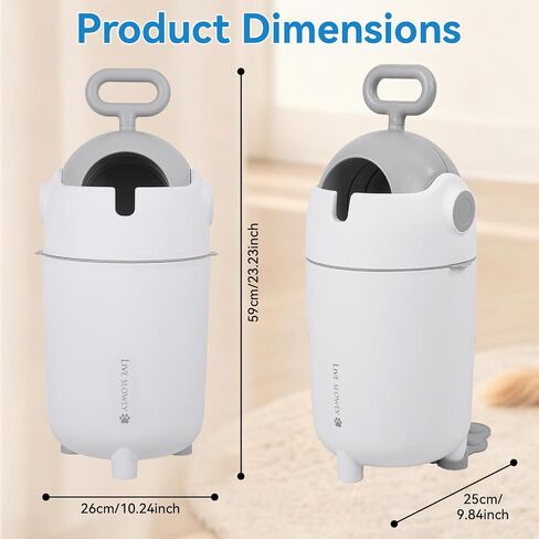 Cuteam Diaper Pail, Trash Can, Garbage Can, 12L Odor-Free Diaper Pail with Safe Lock, Cartoon Design Diaper Garbage Can for Bedroom Bathroom Living Room Use (White) in Kuwait
