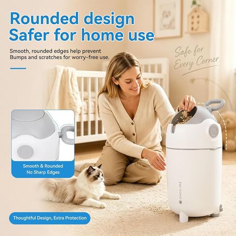 Cuteam Diaper Pail, Trash Can, Garbage Can, 12L Odor-Free Diaper Pail with Safe Lock, Cartoon Design Diaper Garbage Can for Bedroom Bathroom Living Room Use (White) in Kuwait