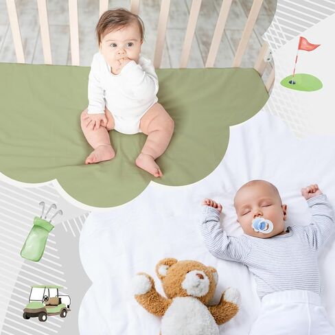 4 Pack Golf Bassinet Sheets 32" x 16" Bedside Sheets Stretchy Neutral Fitted Golf Nursery Decor Sport Themed Baby Bedding for Standard Bassinet Mattress Gift Set in Saudi Arabia