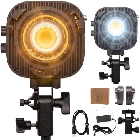 Amaran Halo 100x COB Video Light Bi-Color Compact Bowens 100W | 2700K-6500K, USB-C PD, App Control, NFC Pairing, CRI 96+, TLCI 97+, Photography, Streaming in Kuwait