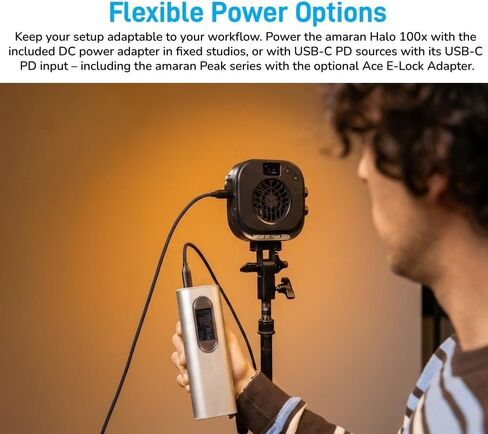 Amaran Halo 100x COB Video Light Bi-Color Compact Bowens 100W | 2700K-6500K, USB-C PD, App Control, NFC Pairing, CRI 96+, TLCI 97+, Photography, Streaming in Kuwait
