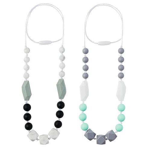 BUoonyer Necklace for Mom to Wear - 2pcs Nursing Necklaces for Adults Birthday Gift (Green Gray, Black Gray) in Kuwait