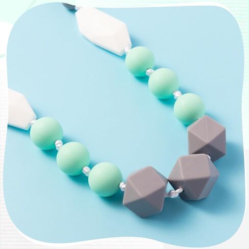 BUoonyer Necklace for Mom to Wear - 2pcs Nursing Necklaces for Adults Birthday Gift (Green Gray, Black Gray) in Kuwait