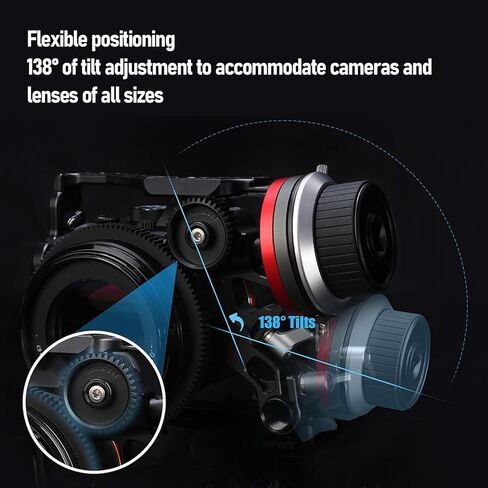 Kadimendium Camera Follow Focus Puller Aluminum Alloy for Video Photography with Lens Gear and Handwheel 1 Unit in Kuwait