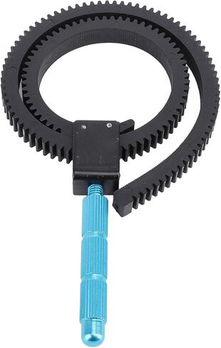 Professional DSLR Camera Follow Focus, Adjustable Focus Gear for 49-82mm Lens, Black Aluminum Alloy & Rubber, 0.8 Module 360mm Long, Suitable for Most Camcorders in Kuwait