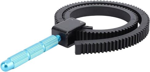 Professional DSLR Camera Follow Focus, Adjustable Focus Gear for 49-82mm Lens, Black Aluminum Alloy & Rubber, 0.8 Module 360mm Long, Suitable for Most Camcorders in Kuwait