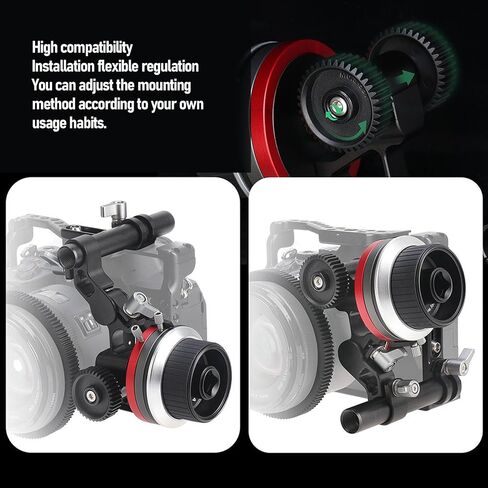 Socobeta Camera Follow Focus Puller Aluminum Alloy for Video Photography with Lens Gear and Handwheel 1 Unit in Kuwait