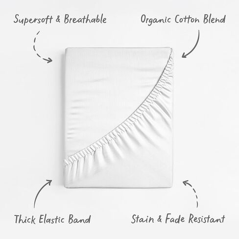 Baby Changing Pad Cover 2-Pack for Boys, Girls (Moonlit White) - Premium Fitted Sheets Baby Diaper Changing Table Cover - Buttery Soft Cotton Blend in Kuwait