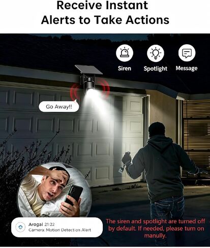 4G LTE Cellular Security Camera, No WiFi Needed, 4MP Live Video, 360° Full View, Built-in SIM Card, Color Night Vision, Instant Alerts, 2 Storage Ways, Solar Outdoor Camera for Off-Grid Areas in Kuwait