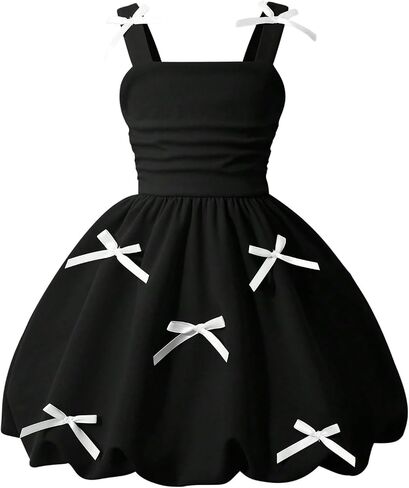 WDIRARA Toddler Girl's Bowknot Bubble Dress Sleeveless Party Birthday Cami Dress in Kuwait