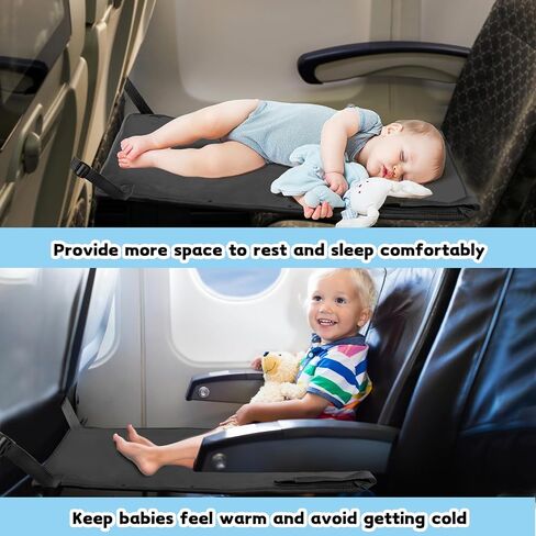 Toddler Airplane Bed, Portable Kids Airplane Seat Extender, Soft Plane Bed for Flights, Midnight in Kuwait