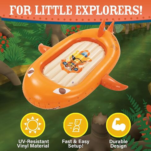 Octonauts Inflatable Travel Bed, Kids Blow up Mattress with Pump, Kids Air Mattress with Bumpers, Inflatable Bed Portable | Toddler air mattress made of PVC. Features removable inner pad. Great for camping, vacations, sleepovers or Kiddie Pool. in Kuwait
