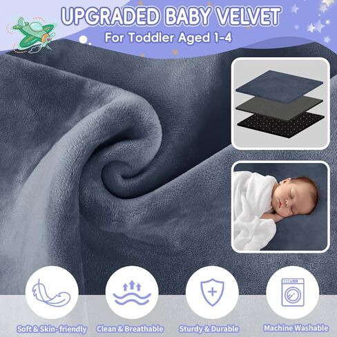 GoCozy Toddler Airplane Bed, Travel Essentials for Kids, Soft Toddler Airplane Travel Essentials with Sticker Book, Grey in Kuwait