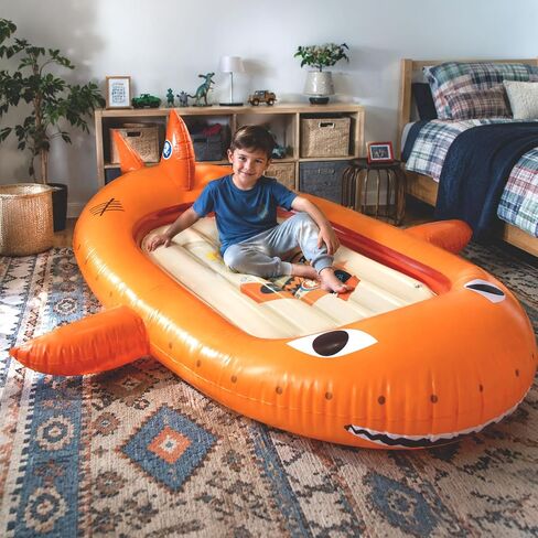 Octonauts Inflatable Travel Bed, Kids Blow up Mattress with Pump, Kids Air Mattress with Bumpers, Inflatable Bed Portable | Toddler air mattress made of PVC. Features removable inner pad. Great for camping, vacations, sleepovers or Kiddie Pool. in Kuwait