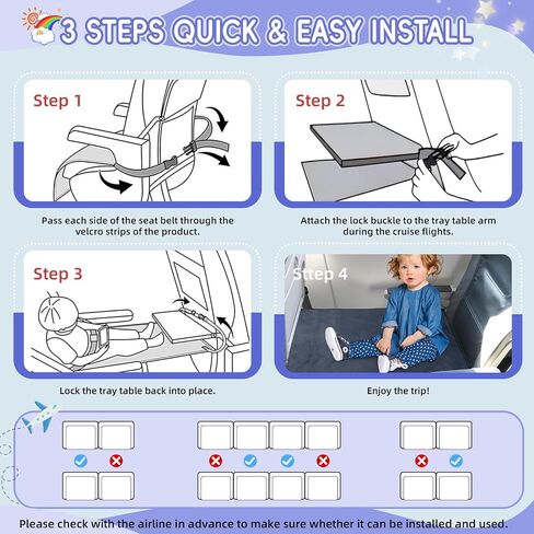 GoCozy Toddler Airplane Bed, Travel Essentials for Kids, Soft Toddler Airplane Travel Essentials with Sticker Book, Grey in Kuwait