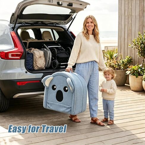 Fistone Foldable Toddler Travel Bed, Portable Soft Foam Floor Bed for Kids, with Washable Cover for Home & Trips (Grey-Blue) in Kuwait