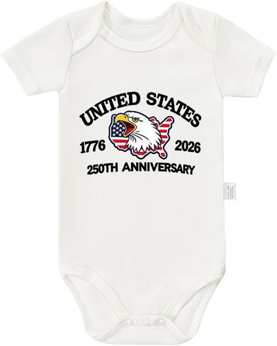 250th Special Anniversary Baby Short-Sleeve Bodysuits, 1776-2026 Infant Outfits for Newborn Girls Boys 0-24 Month in Kuwait