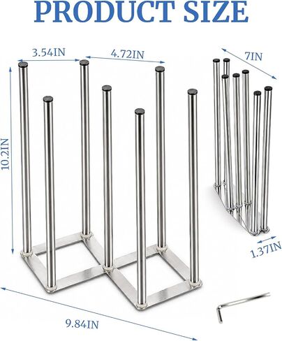 Foldable Bottle Drying Rack, Baby Bottle Drying Rack, Collapsible Cup Draining Holder, Retractable Reusable Stainless Steels Storage Bag Dryer with Non-Slip Bottom in Kuwait
