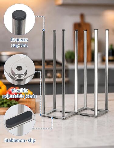 Foldable Bottle Drying Rack, Baby Bottle Drying Rack, Collapsible Cup Draining Holder, Retractable Reusable Stainless Steels Storage Bag Dryer with Non-Slip Bottom in Kuwait