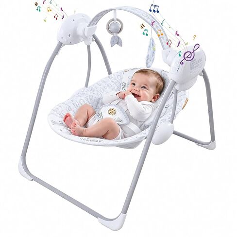 Baby Swings for Infants, Portable Baby Swing with Music, 5 Speed Levels, Timer, Infant Swing for Indoor Outdoor Use, 0-9 Months Up to 20 lbs in Kuwait