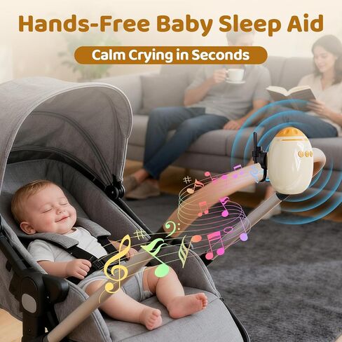 Baby Stroller Rocker with Adjustable Vibration Levels,11 Calming Melodies,Hands Free Shaker Rechargeable,Portable Crib Sleep Soother for Most Stroller,Car Seats & Baby Gear in Kuwait