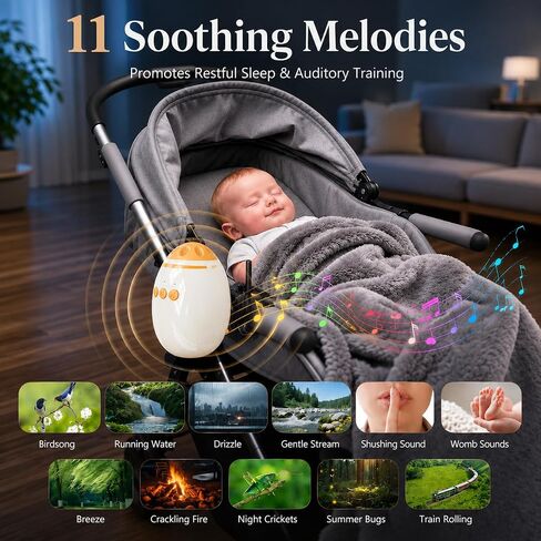 Baby Stroller Rocker with Adjustable Vibration Levels,11 Calming Melodies,Hands Free Shaker Rechargeable,Portable Crib Sleep Soother for Most Stroller,Car Seats & Baby Gear in Kuwait