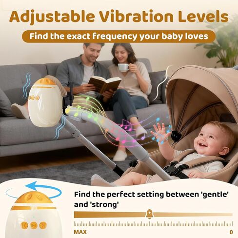 Baby Stroller Rocker with Adjustable Vibration Levels,11 Calming Melodies,Hands Free Shaker Rechargeable,Portable Crib Sleep Soother for Most Stroller,Car Seats & Baby Gear in Kuwait