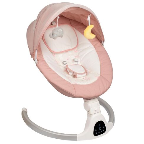 Electric Baby Swing for Infants, 5-Speed Adjustable Swing with Bluetooth Music, Timer, 5-Point Harness and Stable Base for Supervised Daytime Use (Pink) in Kuwait