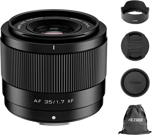 VILTROX AF 25mm F1.7 Air X-Mount Lens for Fujifilm, APS-C Auto Focus Wide Angle Prime Lens, Compatible with Fujifilm X-Mount Mirrorless Cameras X-T5 X-T4 X-T10 X-M5 X-S20 X-T50 X-T30II X-H2S X-Pro3 in Kuwait