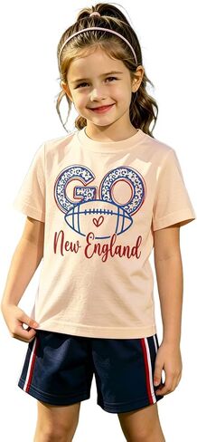Toddler Girl Boy Football Shirts Football Team Fans Graphic T-Shirt Leopard GO Tee Kids Game Day Outfit Sports Tops in Kuwait