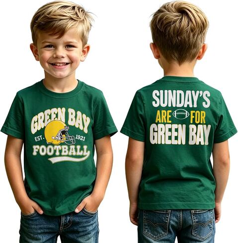 CM C&M WODRO Toddler Baby Boy Girl Football Shirt Funny Letter Print Game Day T-Shirt Kid Short Sleeve Sports Fans Tee Tops in Kuwait