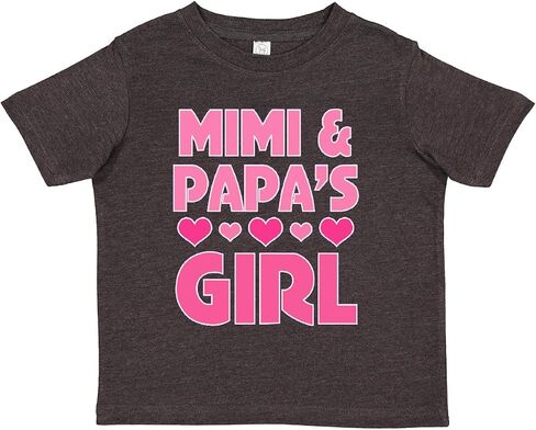 inktastic Mimi and Papa Girl Grandchild Valentine Toddler T-Shirt in Kuwait