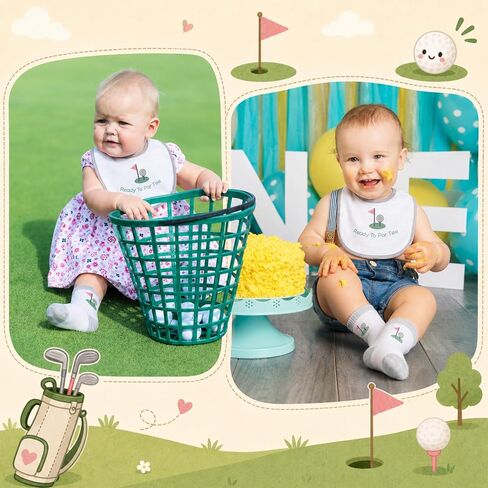 Mepase Toddler Baby Bib and Sock Set Unisex Golf Soft Cotton Microfiber Golf Stuff Clothes Supplies Outfit Bibs Socks for Baby Shower Toddler Newborn Girls Boys Infant Feeding Gifts in Kuwait