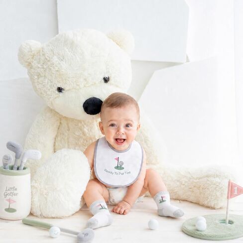 Mepase Toddler Baby Bib and Sock Set Unisex Golf Soft Cotton Microfiber Golf Stuff Clothes Supplies Outfit Bibs Socks for Baby Shower Toddler Newborn Girls Boys Infant Feeding Gifts in Kuwait