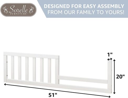 Sorelle Furniture Toddler Rails and Full-Size Bed Adult Rails, Sorelle Wood Bed Rail & Crib Conversion Kit, Converts Sorelle Furniture Crib to Toddler Bed and Full-Size Bed, # 136 - Brushed Ivory in Kuwait
