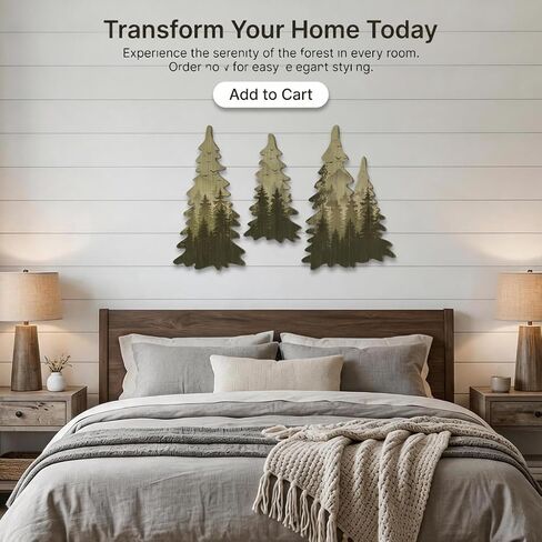 Bnesi Tree Wall Decor 3 Piece Set Features Woodland Forest Designs Suits Woodland Nursery Baby Boy Room Spaces Rustic Nature Wall Art For Cabin Woodsy Decor (Retro) in Kuwait