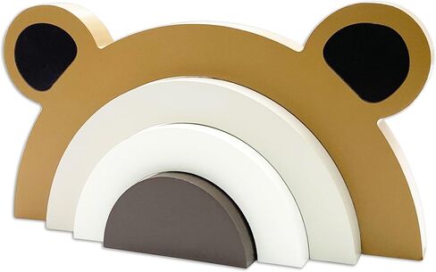 AWISBI Wooden Bear Rainbow Bridge Decoration Kids Room Decor | Woodland Decor, Baby Bear Nursery Decor, Nursery Room Shelf Decor in Kuwait